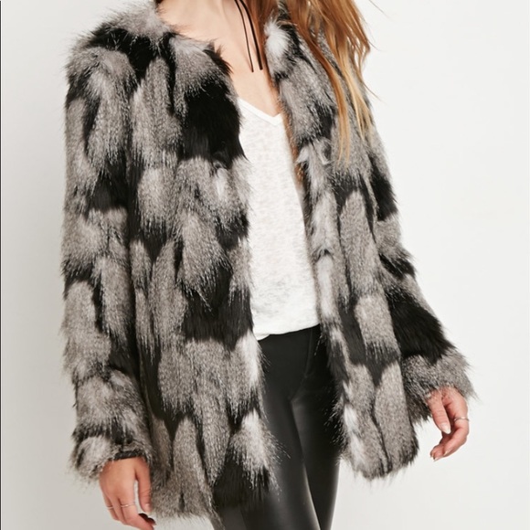 Chic Shaggy Patched Faux Fur Coat Jacket - Picture 10 of 14